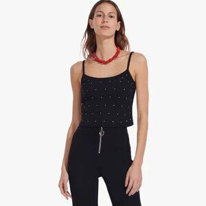 Staud - aida rhinestone tank - black - size XS